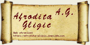 Afrodita Gligić vizit kartica